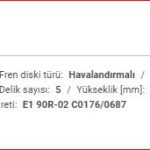 RANGE ROVER SPORT 2.7 TDV6 ÖN DİSK TAKIMI SDB000604